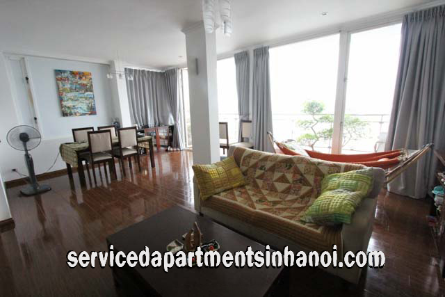 Lake View Two Bedroom Apartment For rent in Xuan Dieu str, Tay Ho, Big Balcony 3