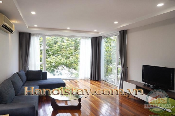 Lake View Two Bedroom Flat For Rent in Yen Phu Village, Tay Ho, Affordable Price 1