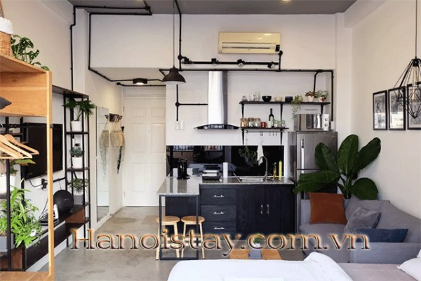 Lakeview Studio Apartment Rental in Truc Bach Area, Ba Dinh, Lovely Balcony 1