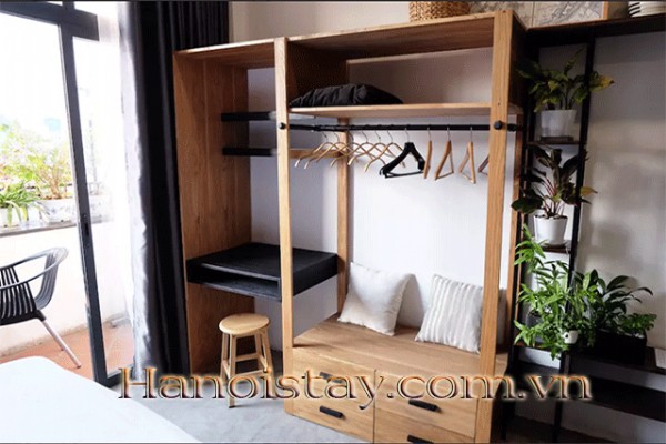 Lakeview Studio Apartment Rental in Truc Bach Area, Ba Dinh, Lovely Balcony 5