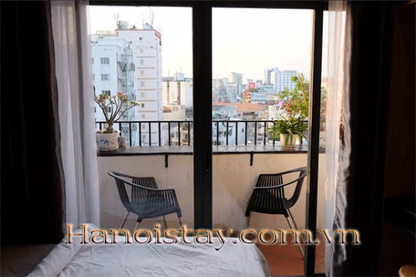 Lakeview Studio Apartment Rental in Truc Bach Area, Ba Dinh, Lovely Balcony 9