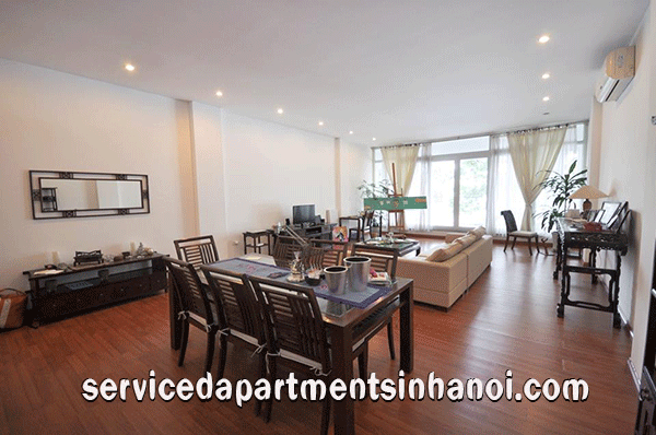 Lakeview two bedroom apartment rental in Truc Bach, Spacious living room. 1