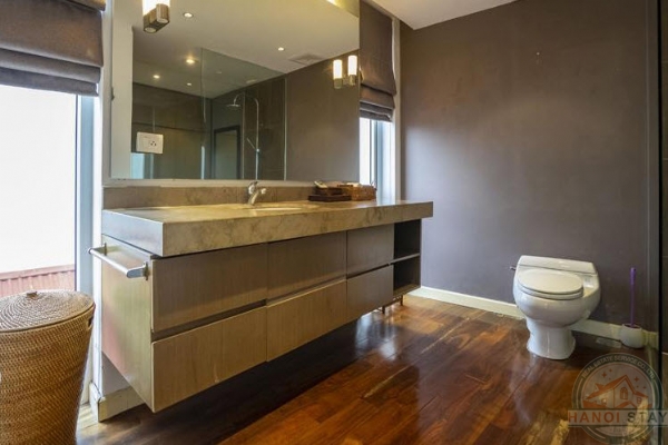 *Large balcony, sunny living space with open view Tay Ho Apartment for rent* 2