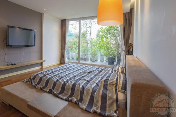 *Large balcony, sunny living space with open view Tay Ho Apartment for rent* 5