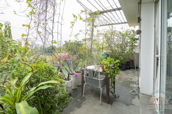 *Large balcony, sunny living space with open view Tay Ho Apartment for rent* 11