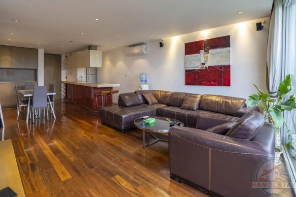 *Large balcony, sunny living space with open view Tay Ho Apartment for rent* 14