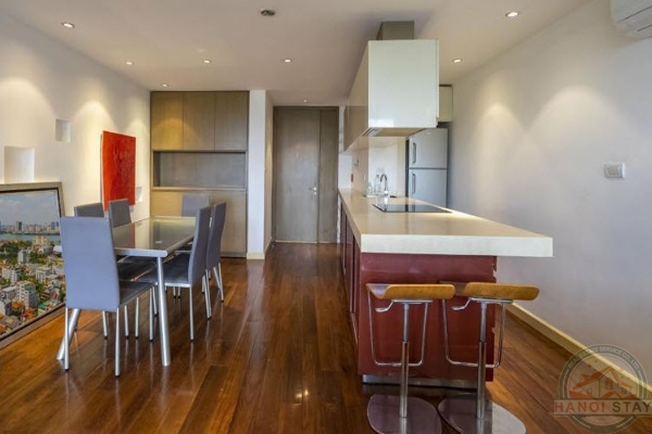*Large balcony, sunny living space with open view Tay Ho Apartment for rent* 9