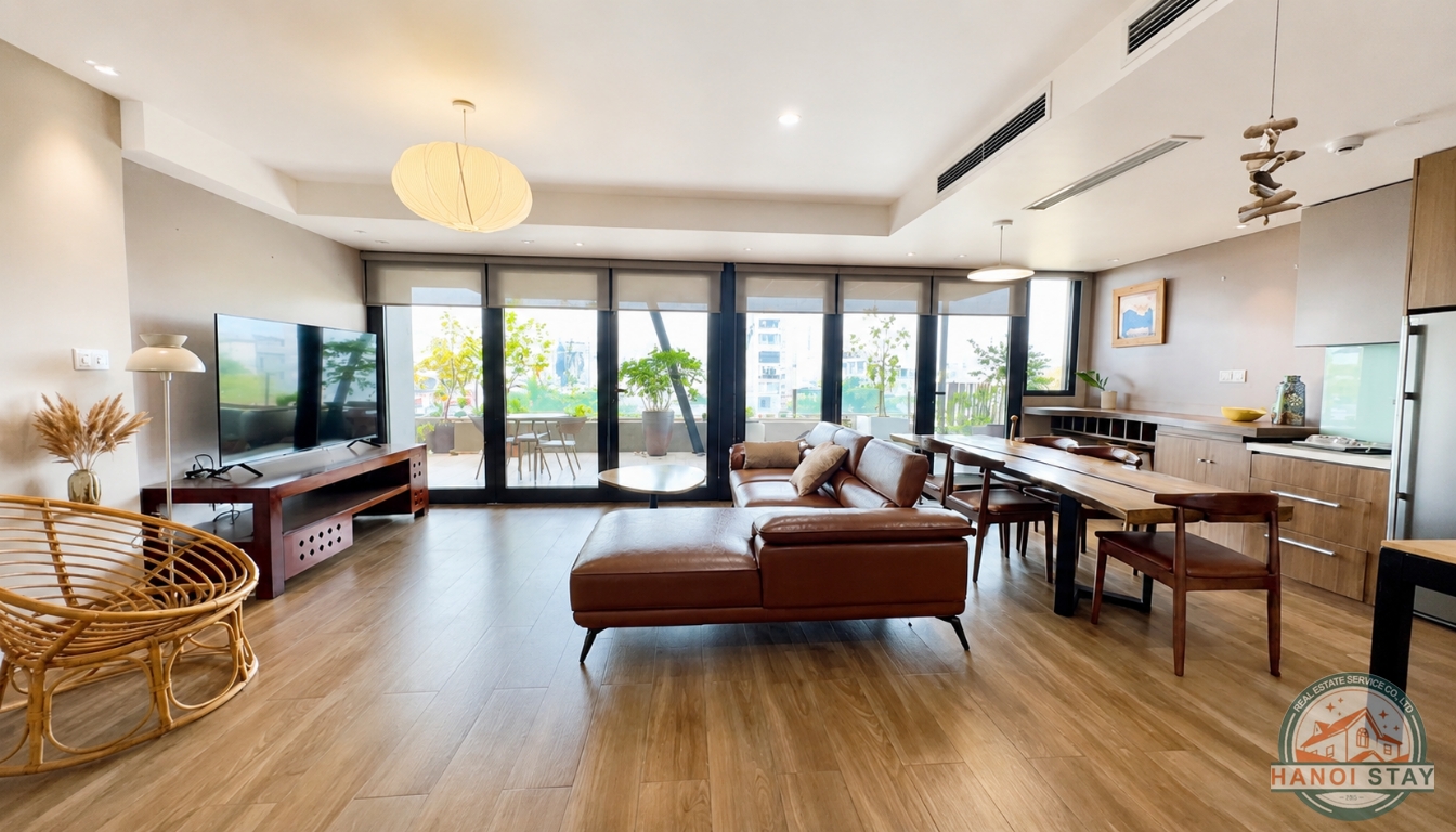 LUXURY 2BR APARTMENT FOR RENT IN TAY HO, NEAR CIPUTRA AREA, HUGE BALCONY 2