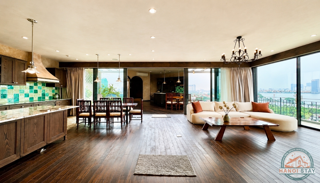 LUXURY DUPLEX APARTMENT FOR RENT IN QUANG KHANH, TAY HO WITH STUNNING LAKE VIEW 2