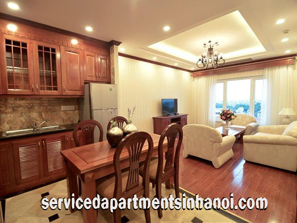 Luxury Serviced Apartment Rental in Thien Thai Building, Ba Dinh, Close to Old Quarter 3