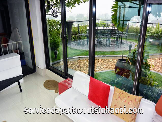 Luxury two bedroom apartment rental in Truc Bach Area, Lovely balcony, Beautiful terrace 12