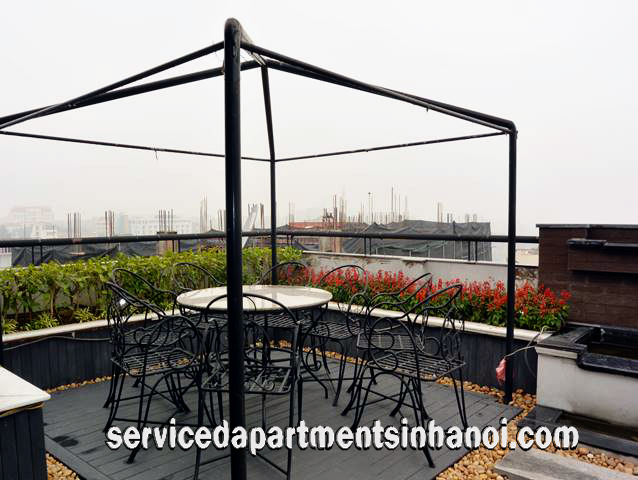 Luxury two bedroom apartment rental in Truc Bach Area, Lovely balcony, Beautiful terrace 16