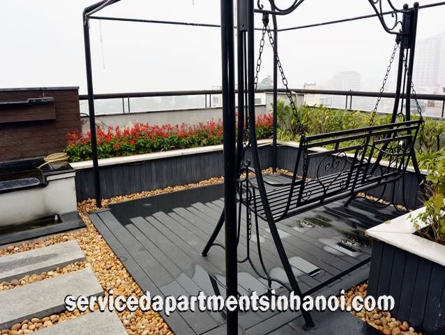 Luxury two bedroom apartment rental in Truc Bach Area, Lovely balcony, Beautiful terrace 17