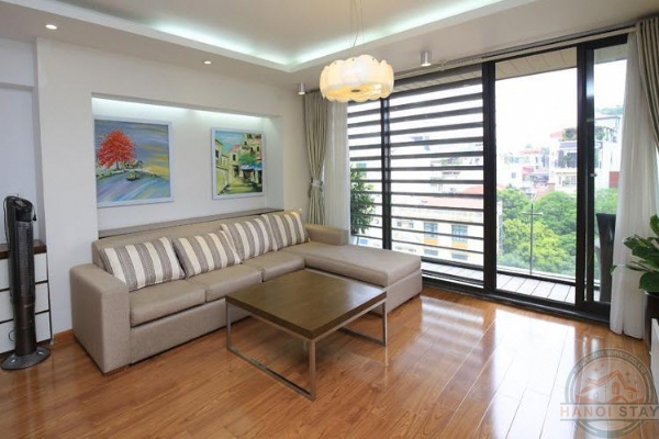Modern 02 Bedroom Apartment Rental in Truc Bach Area, Ba Dinh, Pleasure-Loving Terrace 3