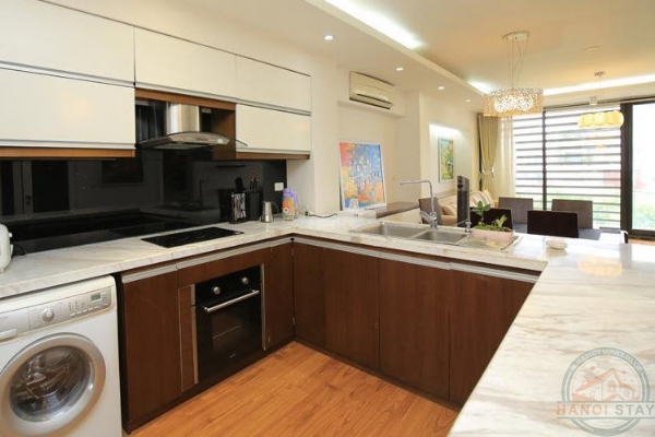 Modern 02 Bedroom Apartment Rental in Truc Bach Area, Ba Dinh, Pleasure-Loving Terrace 11