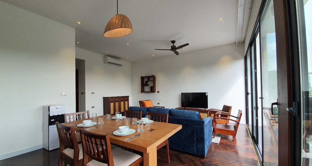 Open View Two Bedroom Serviced Apartment For Rent in Xom Chua Area, Tay Ho, Modern Amenities 10