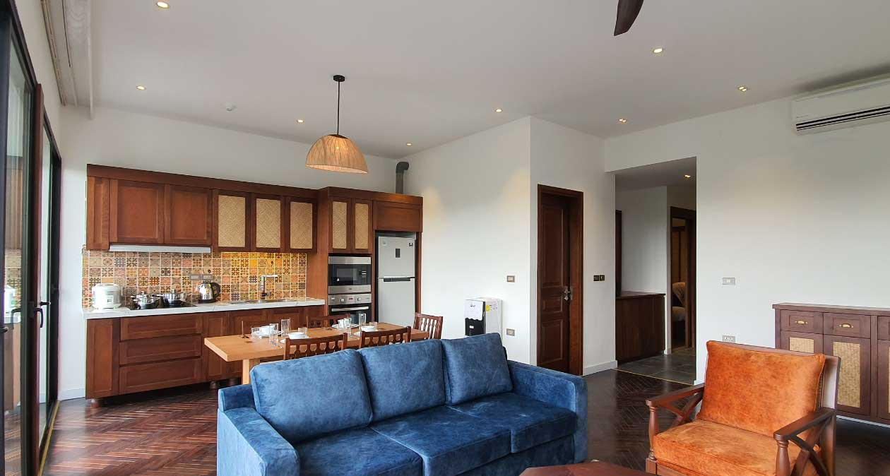 Open View Two Bedroom Serviced Apartment For Rent in Xom Chua Area, Tay Ho, Modern Amenities 11