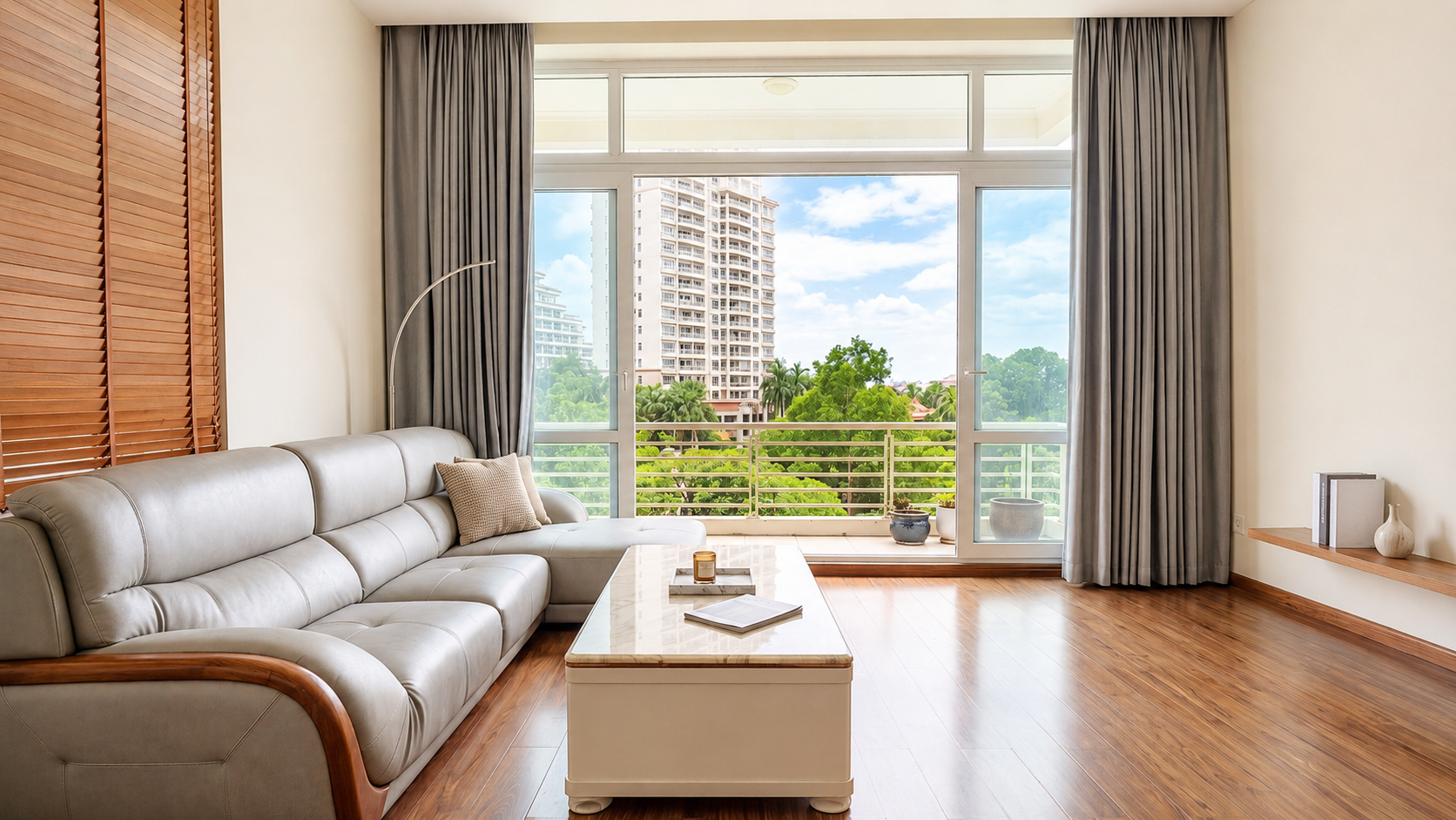 Panorama Lake view serviced apartment in Yen phu village, two bedroom, wooden floor