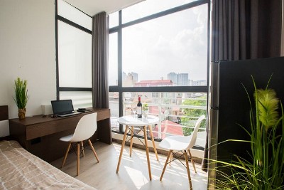 Pretty and Cozy Serviced Property for Rent in Dong Da district, Full of Natural Light