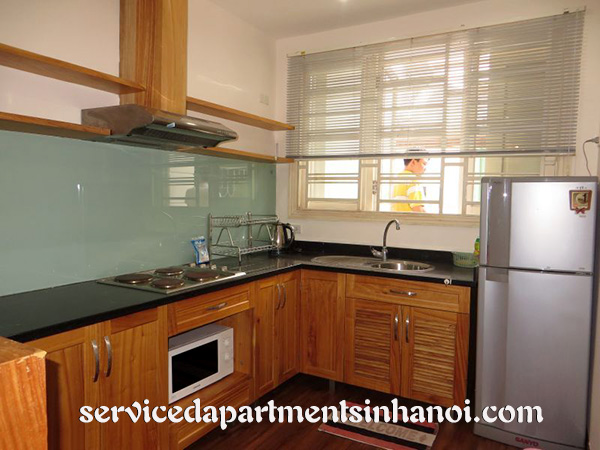 Serviced apartment for rent in Tran Phu, one bedroom, wooden floor 4