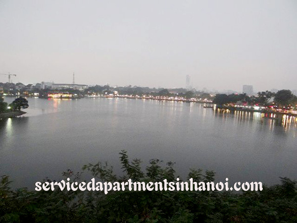 Shiny serviced apartment for rent in Truc Bach, panorama Lakeview, wooden floor 1