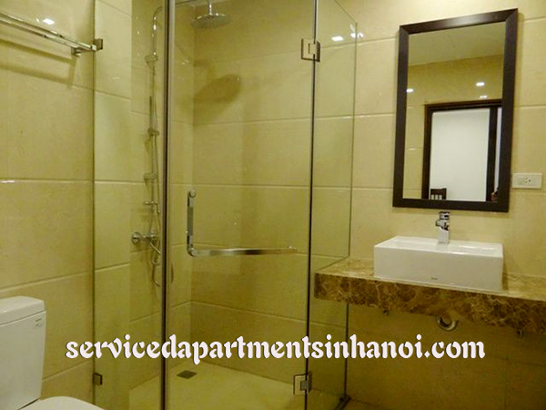 Shiny serviced apartment for rent in Truc Bach, panorama Lakeview, wooden floor 12