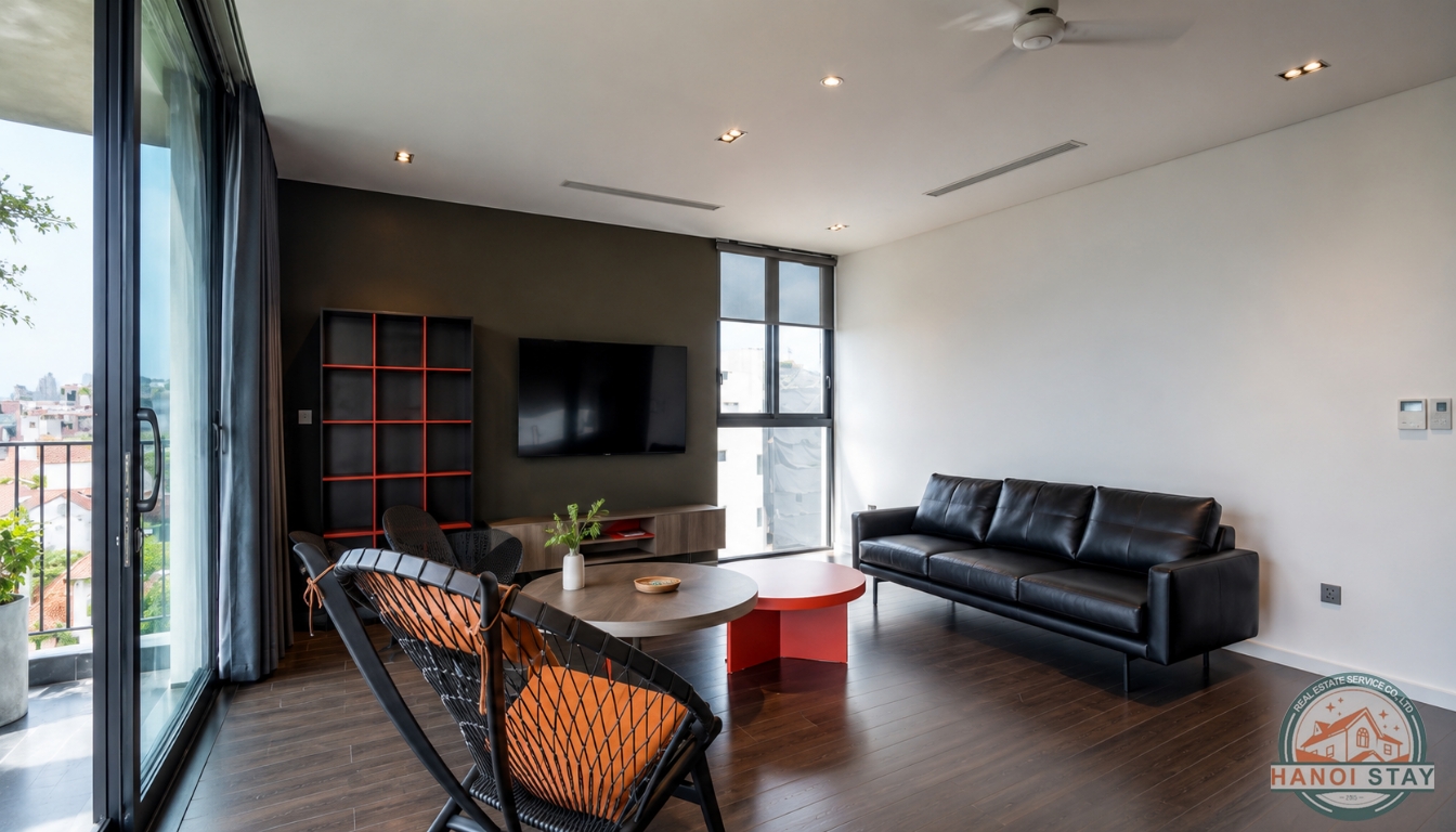 Sleek & Stylish: 3-Bedroom Apartment for Rent in To Ngoc Van with Green Views 4