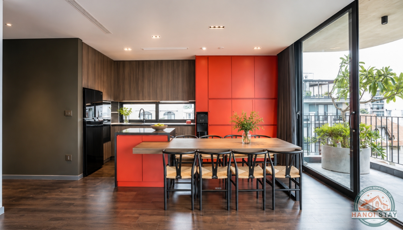 Sleek & Stylish: 3-Bedroom Apartment for Rent in To Ngoc Van with Green Views 6