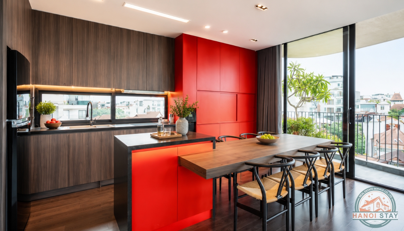 Sleek & Stylish: 3-Bedroom Apartment for Rent in To Ngoc Van with Green Views 7