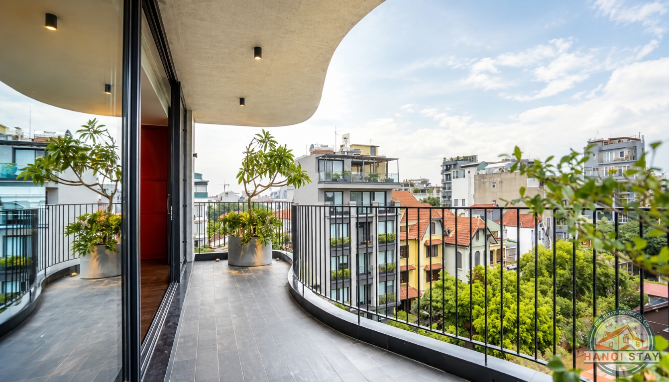 Sleek & Stylish: 3-Bedroom Apartment for Rent in To Ngoc Van with Green Views 2