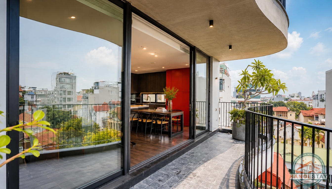 Sleek & Stylish: 3-Bedroom Apartment for Rent in To Ngoc Van with Green Views 3