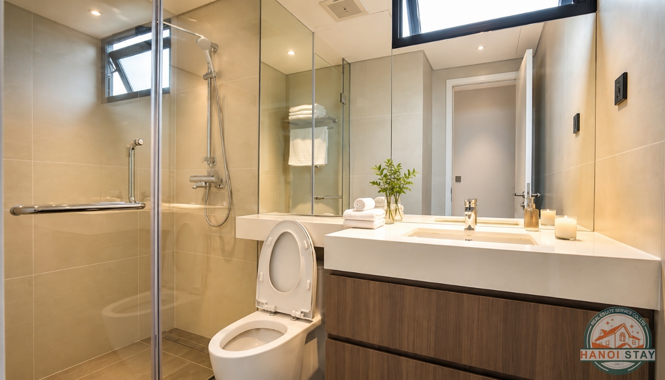Sleek & Stylish: 3-Bedroom Apartment for Rent in To Ngoc Van with Green Views 7