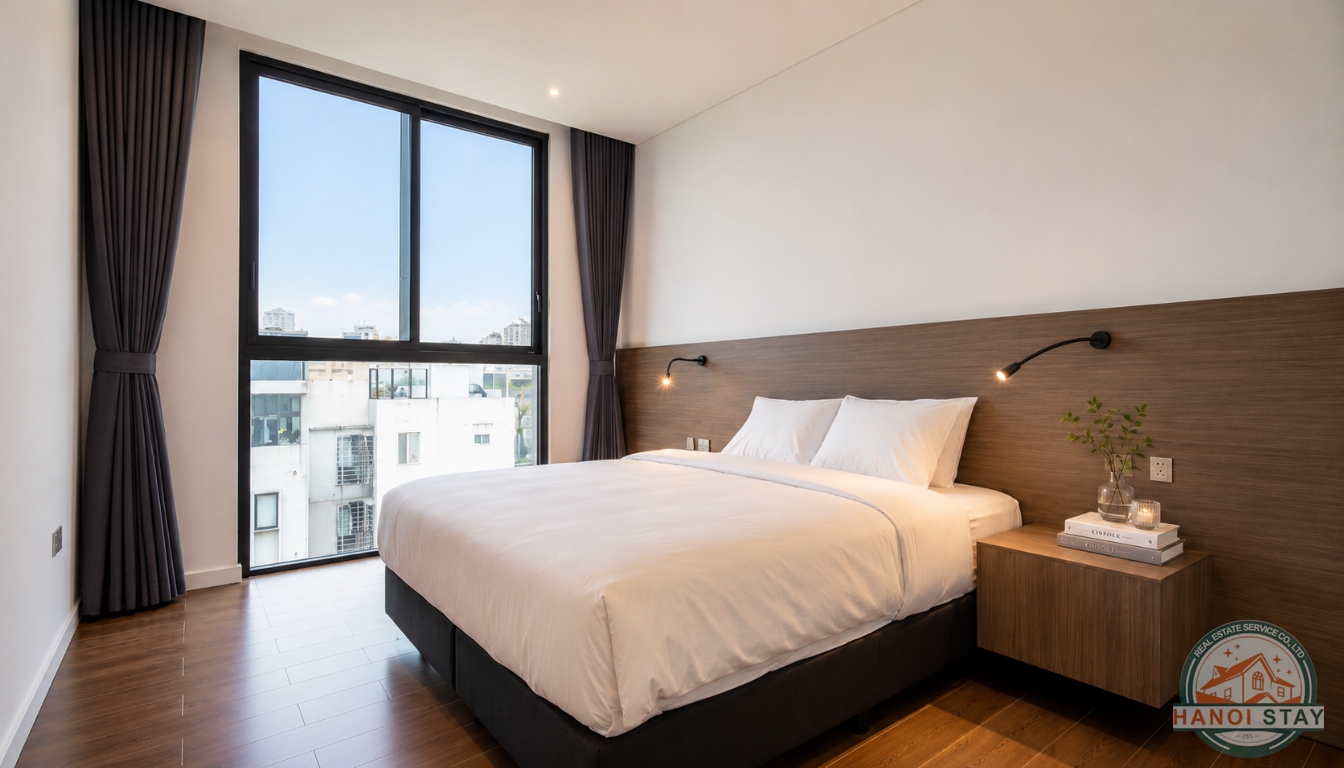 Sleek & Stylish: 3-Bedroom Apartment for Rent in To Ngoc Van with Green Views 8