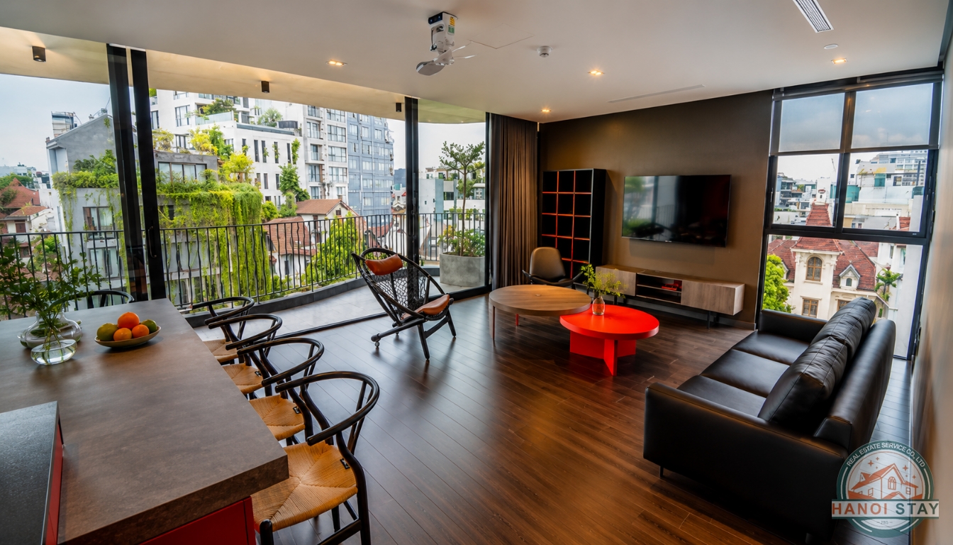 Sleek & Stylish: 3-Bedroom Apartment for Rent in To Ngoc Van with Green Views 1