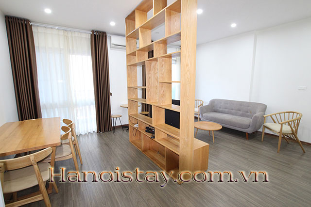 Spacious two bedroom serviced apartment for rent in Tay Ho at high level 4