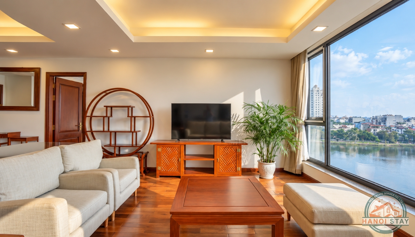 Stunning 2 Bedroom Lake View Apartment on Xuan Dieu Street, Tay Ho, Hanoi 2