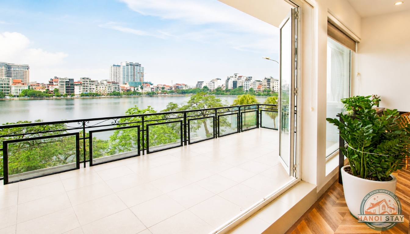 Stunning LAKE VIEW Two Bedroom Property Rental TU HOA AREA, TAY HO, BIG BALCONY 5