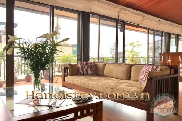 Stylist Three apartment Rental in Truc Bach area, Big Building, Lakeview 2