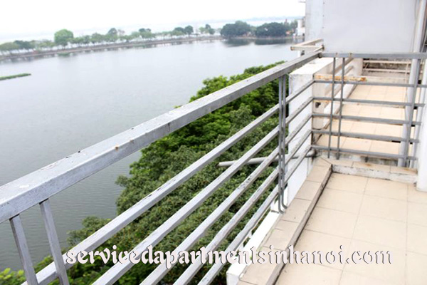 Truc Bach Lake view serviced apartment for rent, balcony, spacious living room 2