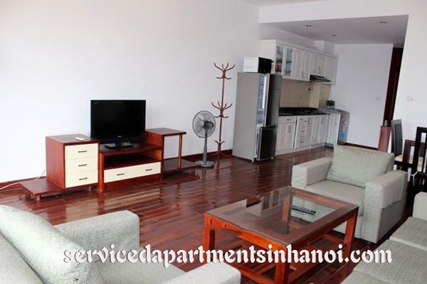 Truc Bach Lake view serviced apartment for rent, balcony, spacious living room 7