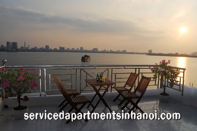 West lake view apartment for rent with a big balcony, Center of Tay Ho
